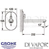 Grohe Eurosmart Cosmopolitan E Infra-Red Basin Mixer Tap Dimensions